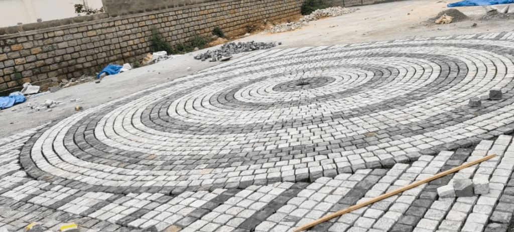 Cobblestone laying